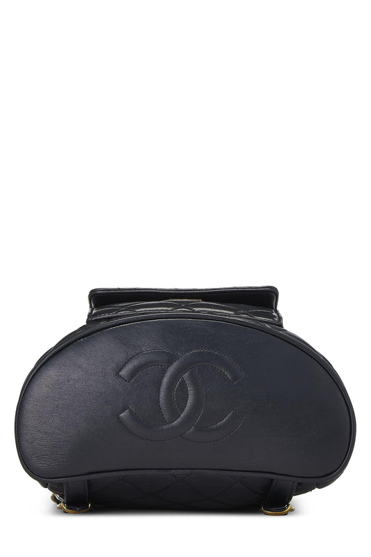 Chanel, Black Quilted Lambskin 'CC' Classic Backpack Small, Black