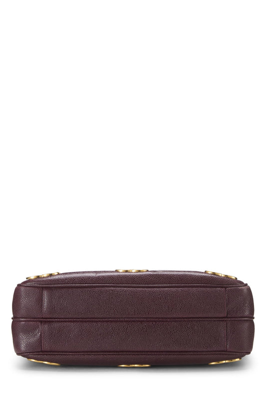 Chanel, Burgundy Caviar 3 'CC' Tote Large, Burgundy