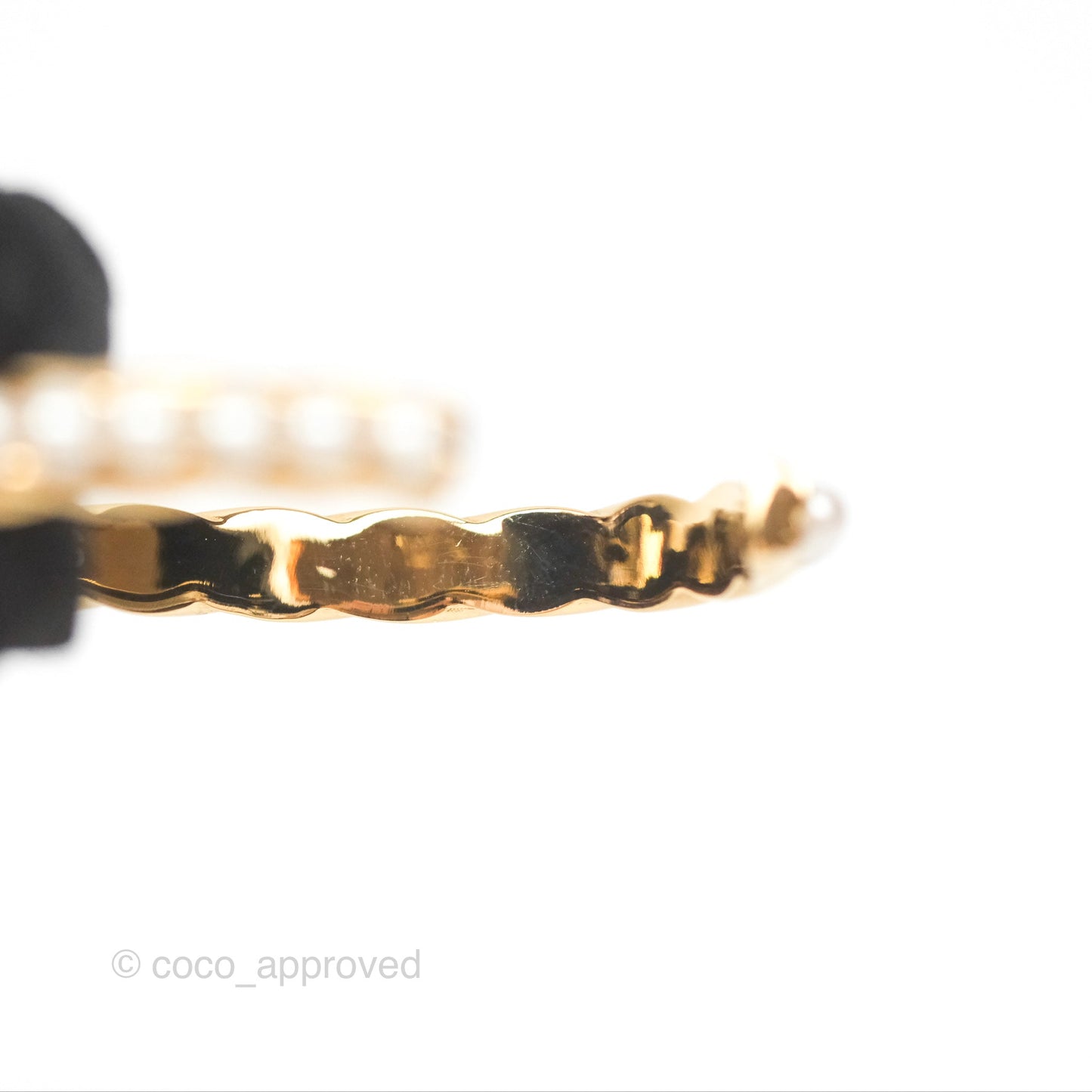 Chanel CC Pearls Bangle Bracelet Gold Tone 23A