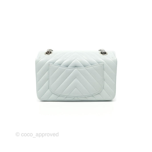 Chanel Mini Reissue 224 Blue Aged Calfskin Silver Hardware
