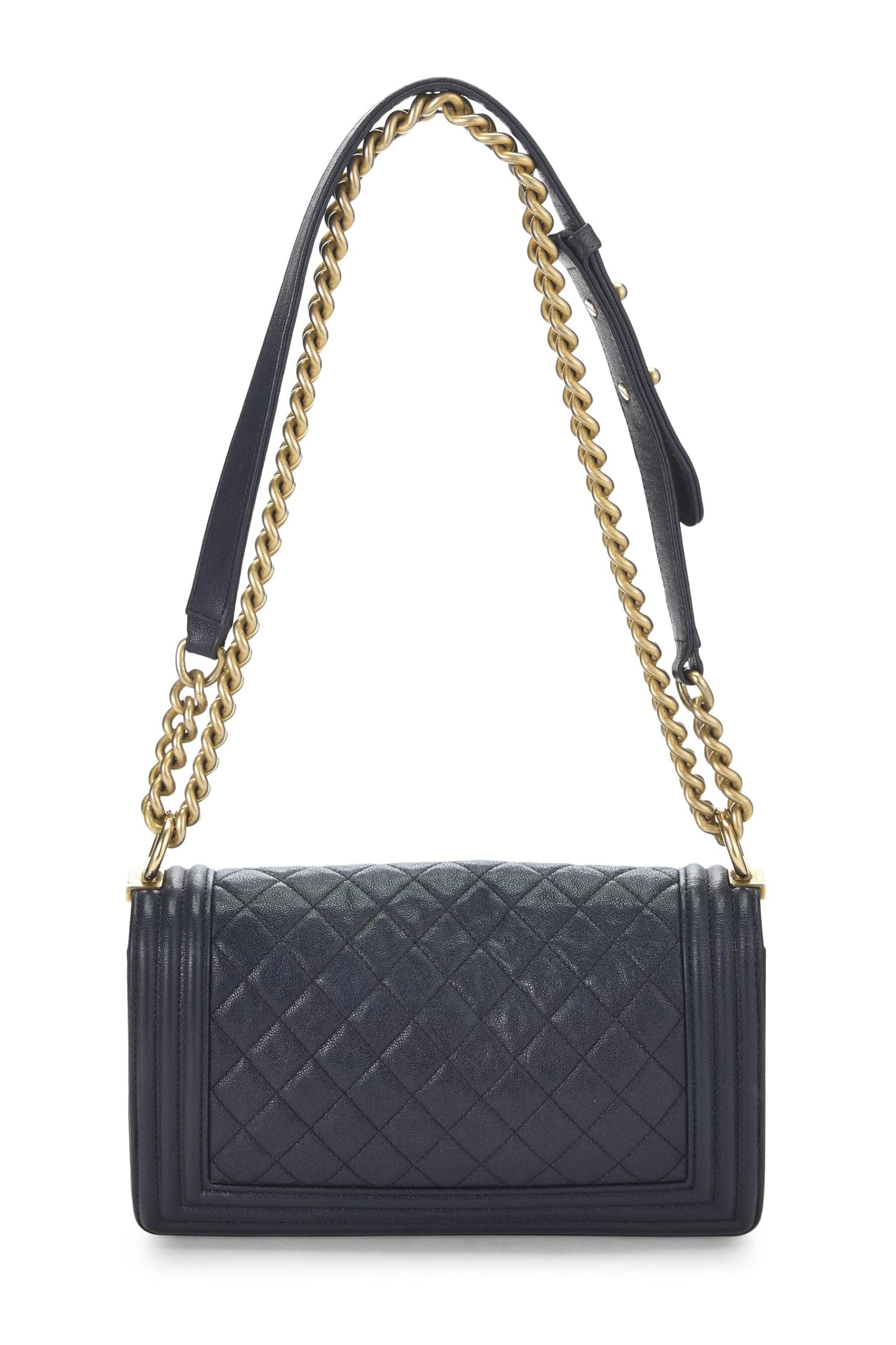 Chanel, Navy Quilted Caviar Boy Bag Medium, Navy
