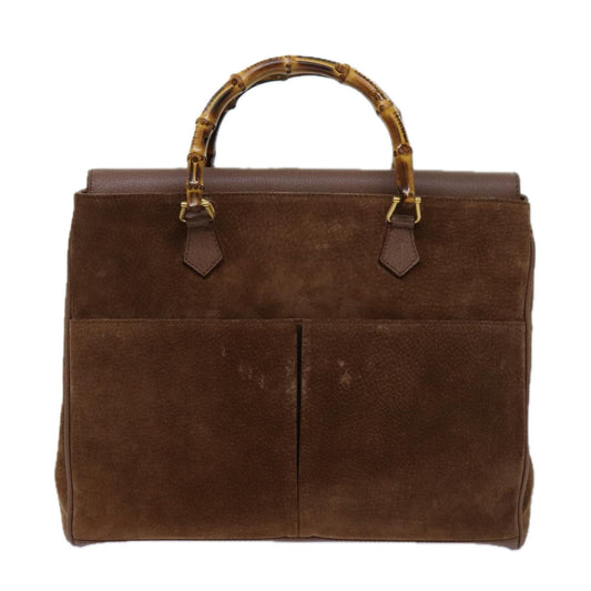 Luxury Gucci Trending 2025 Bamboo Hand Bag Suede 2way Brown 002 123 0322 71588