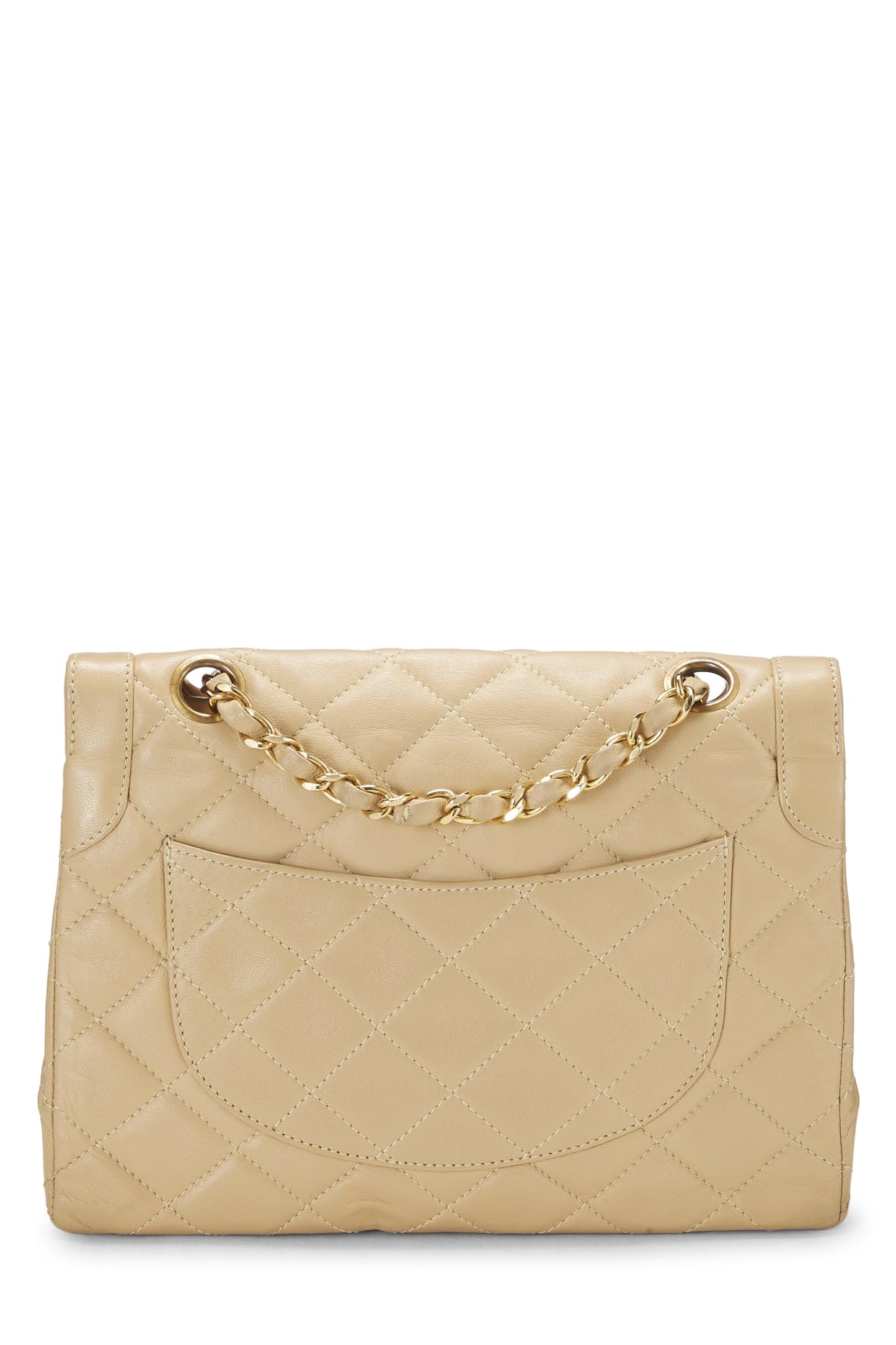 Chanel, Beige Quilted Lambskin Paris Limited Double Flap Small, Beige