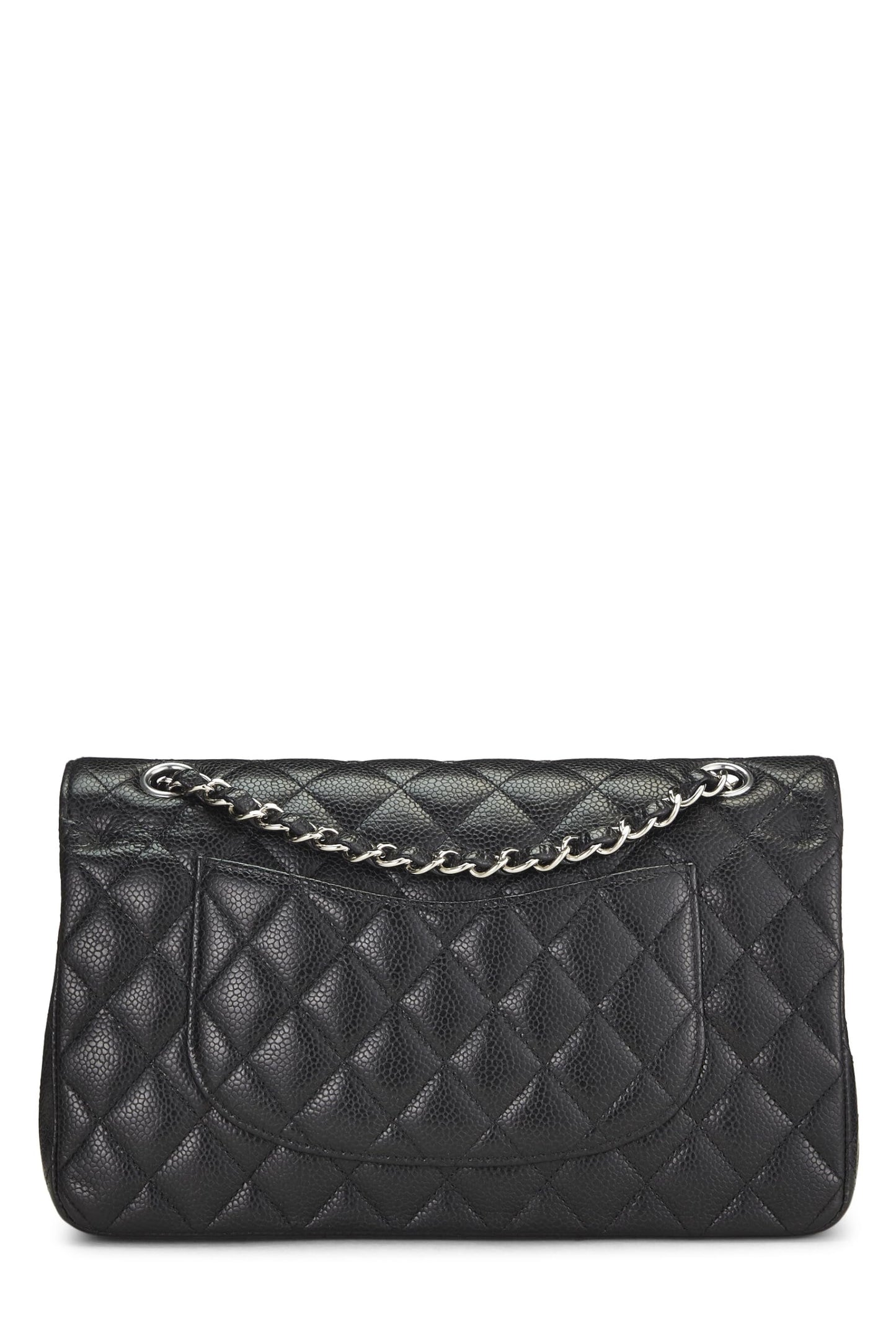 Chanel, Black Quilted Caviar Classic Double Flap Medium, Black
