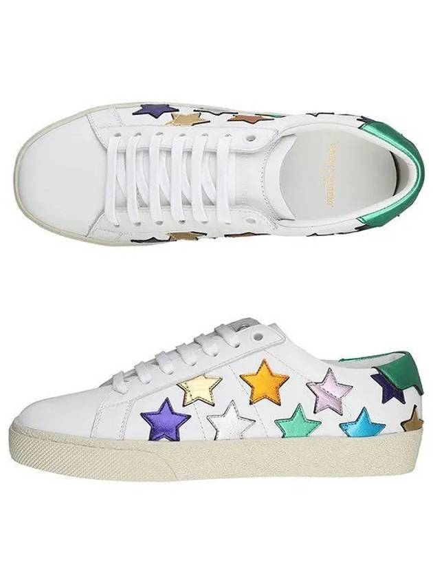 Luxury Saint Laurent Women's California Multimetal Star Low Top Sneakers White