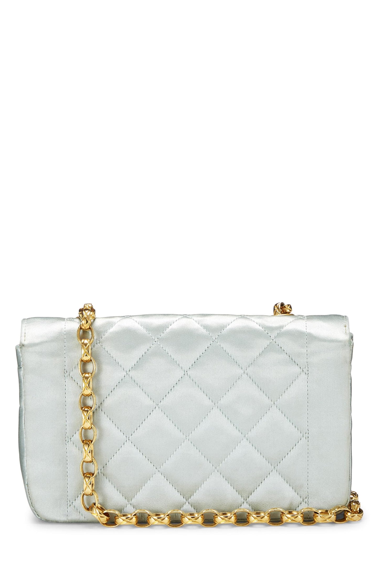 Chanel, Blue Satin Border Tab Mini, Blue