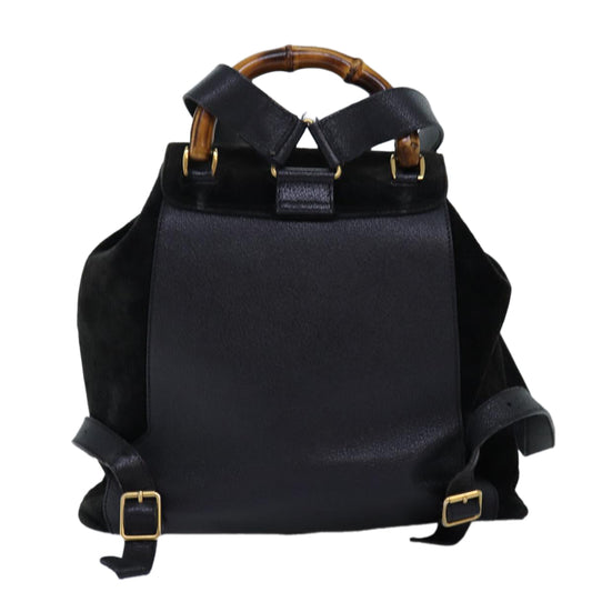 Luxury Gucci Trending 2025 Bamboo Backpack Suede Black 71825