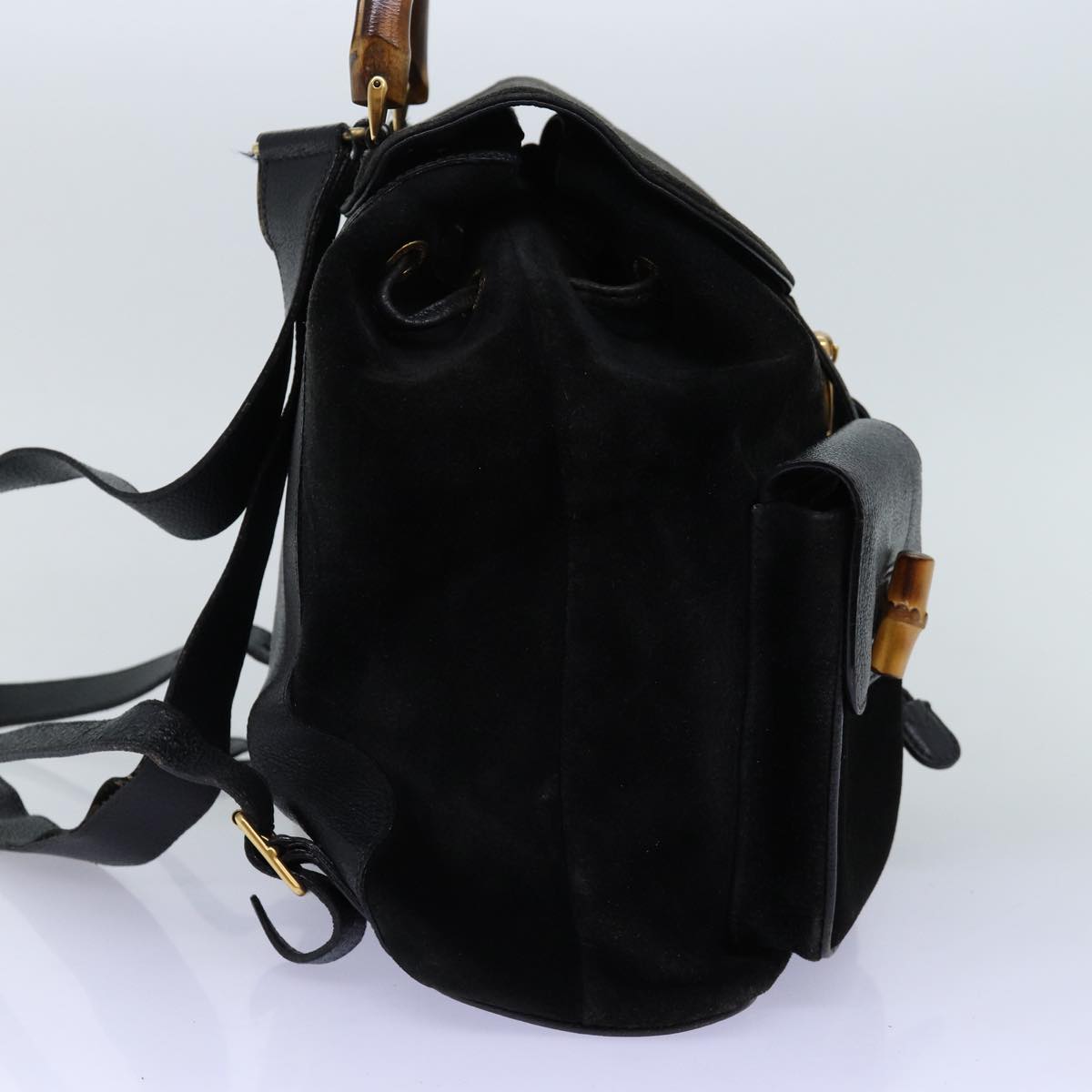 Luxury Gucci Trending 2025 Bamboo Backpack Suede Black 71825