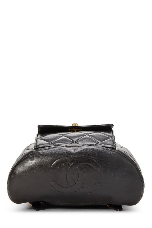 Chanel, Black Quilted Lambskin 'CC' Classic Backpack Small, Black
