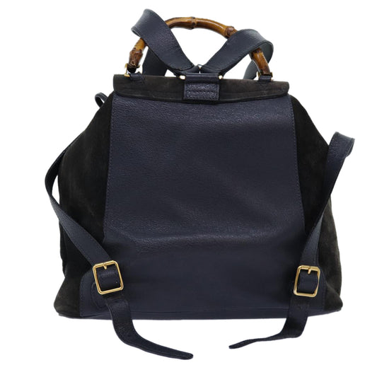 Luxury Gucci Trending 2025 Bamboo Backpack Suede Black 71916