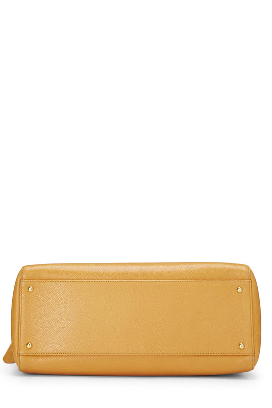 Chanel, Orange Caviar Zip Tote Small, Orange