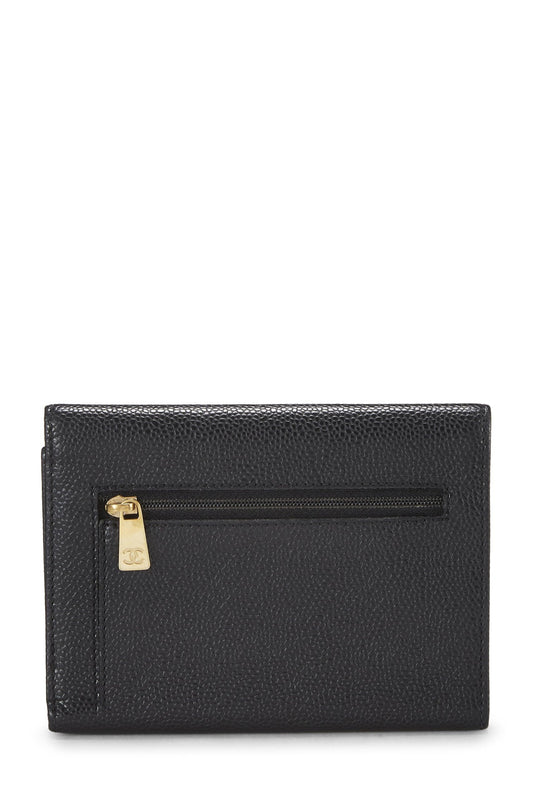 Chanel Black Caviar Timeless 'CC' Flap Wallet, Black