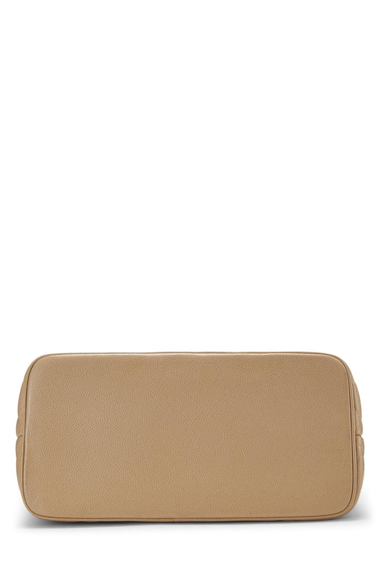 Chanel, Beige Quilted Caviar Medallion Tote, Beige