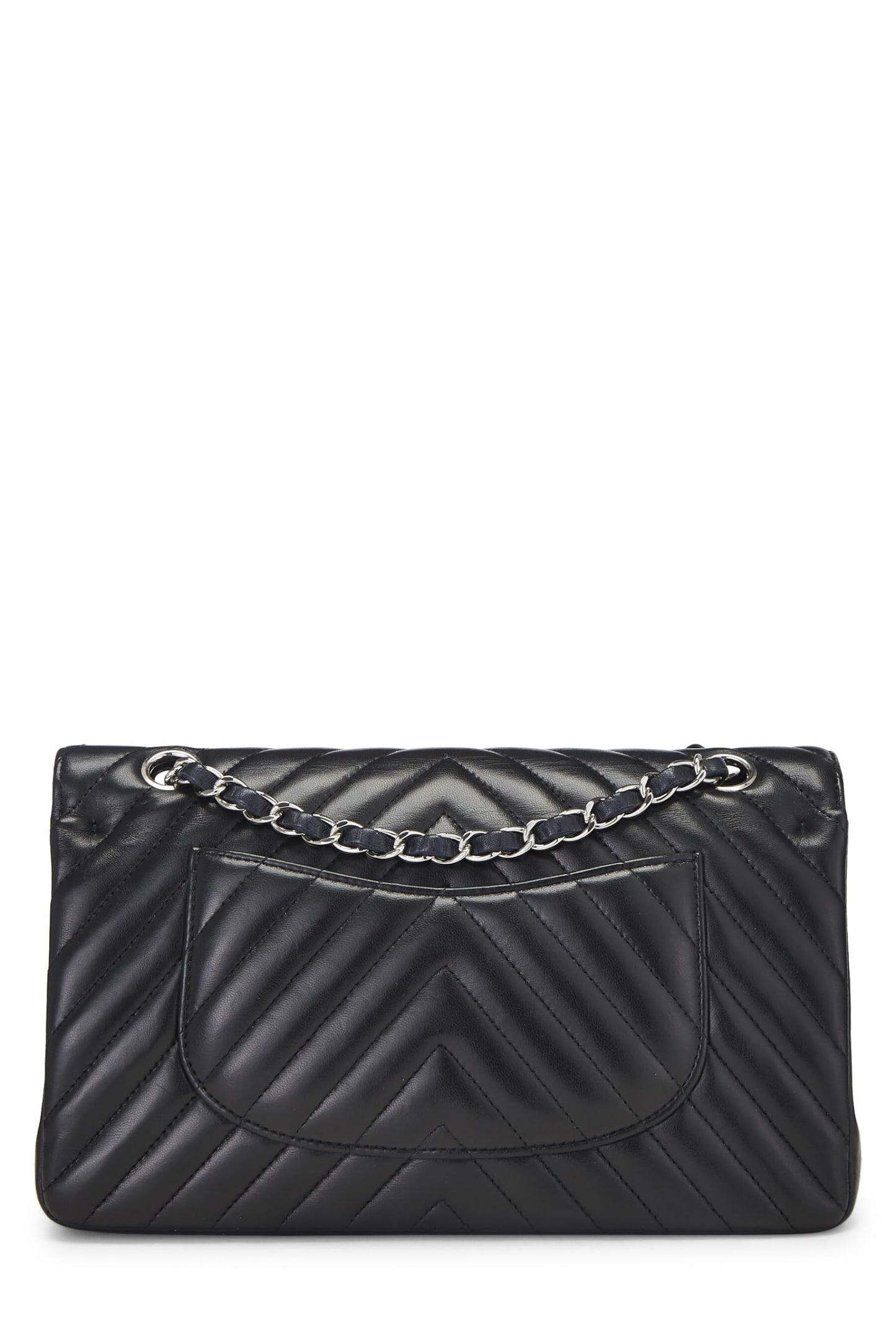 Chanel, Black Chevron Lambskin Classic Double Flap Medium, Black