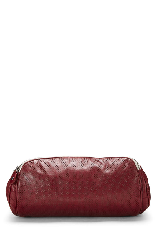 Chanel, Burgundy Perforated Leather 'CC' Tote, Red