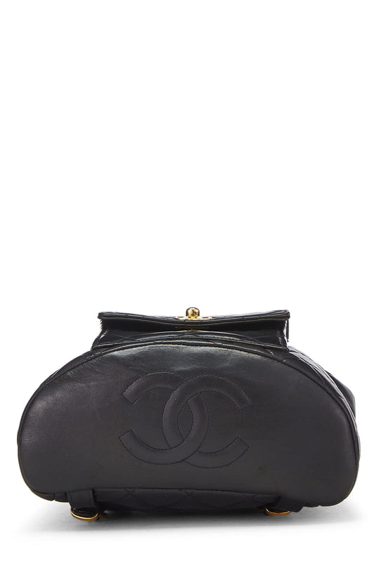 Chanel, Black Quilted Lambskin 'CC' Classic Backpack Small, Black