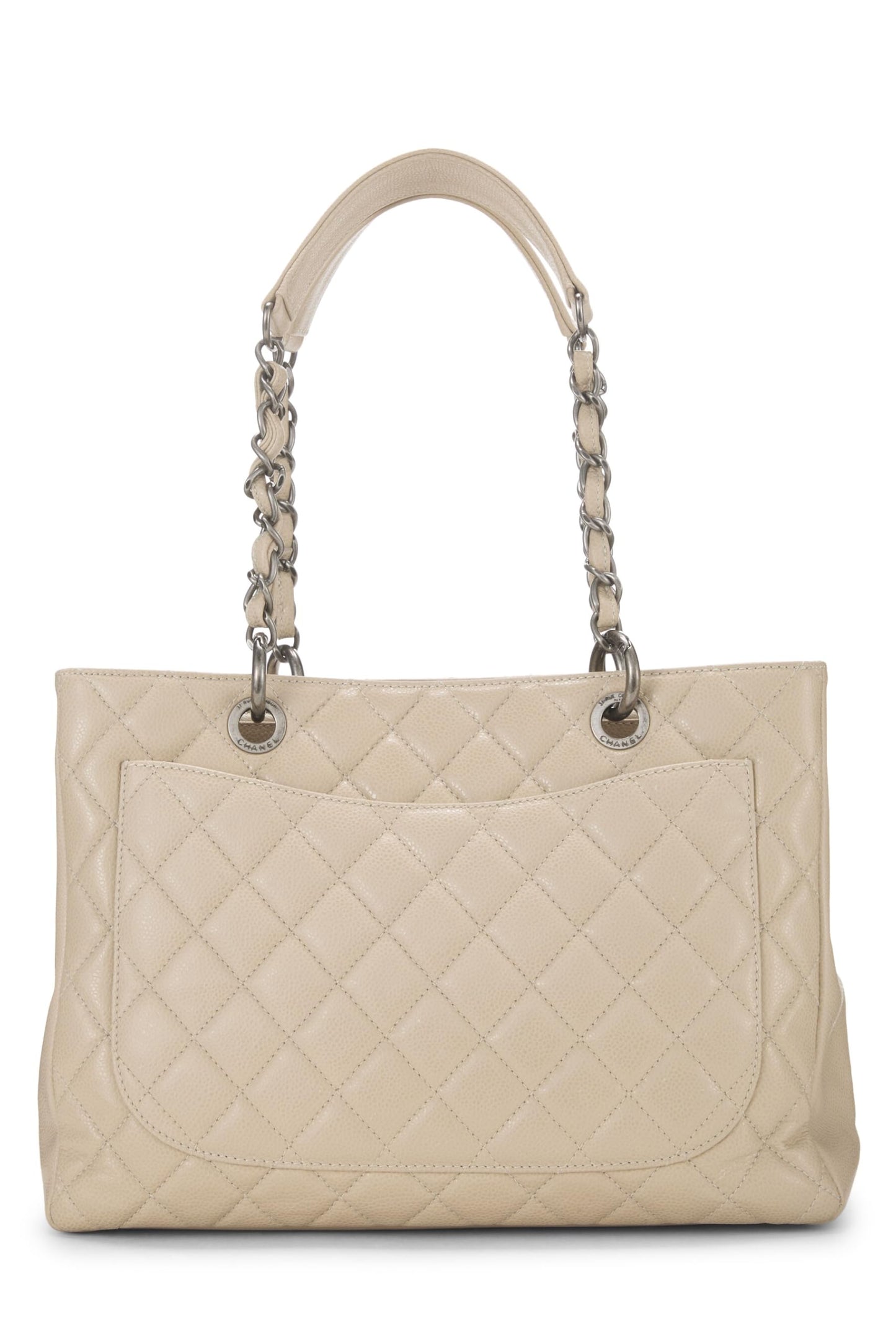 Chanel, Beige Quilted Caviar Grand Shopping Tote (GST), Beige