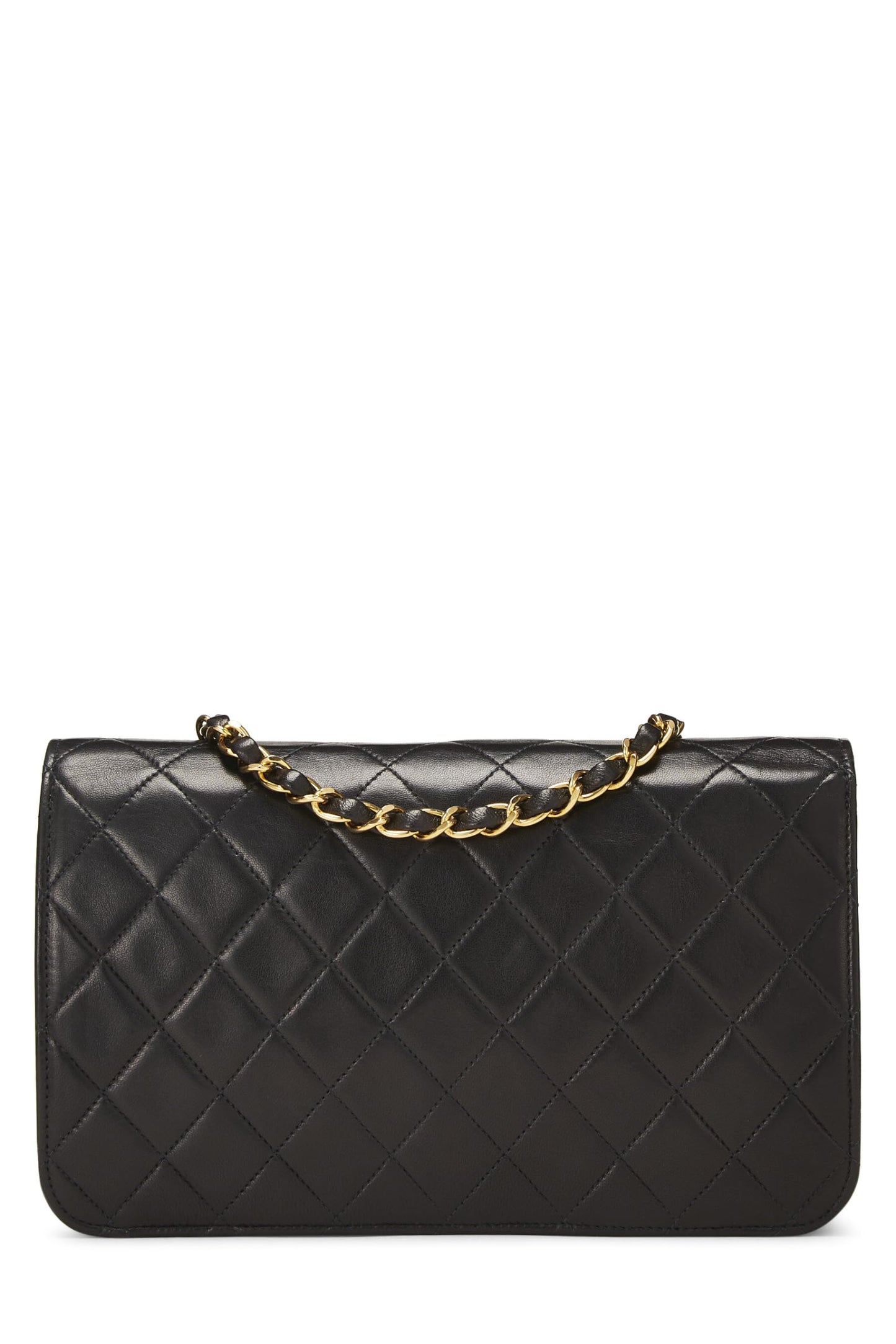 Chanel, Black Quilted Lambskin Snap Full Flap Small, Black