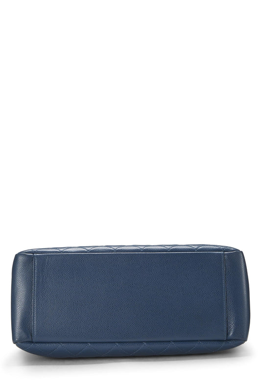 Chanel, Beige Quilted Caviar Grand Shopping Tote (GST), Blue