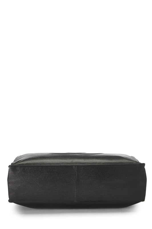 Chanel, Black Caviar Flat Chain Handle Tote Medium, Black