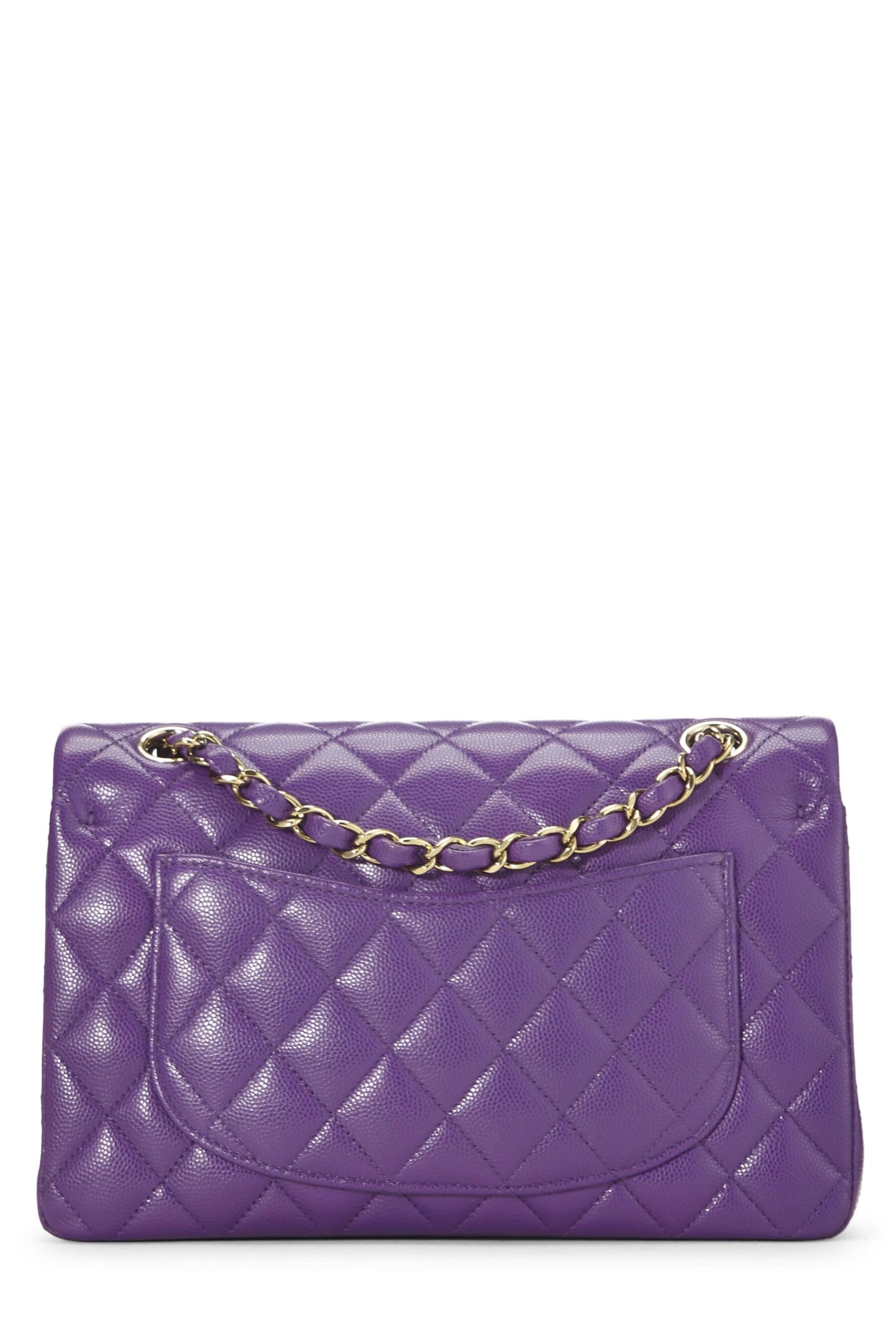 Chanel, Purple Quilted Caviar Classic Double Flap Small, Purple