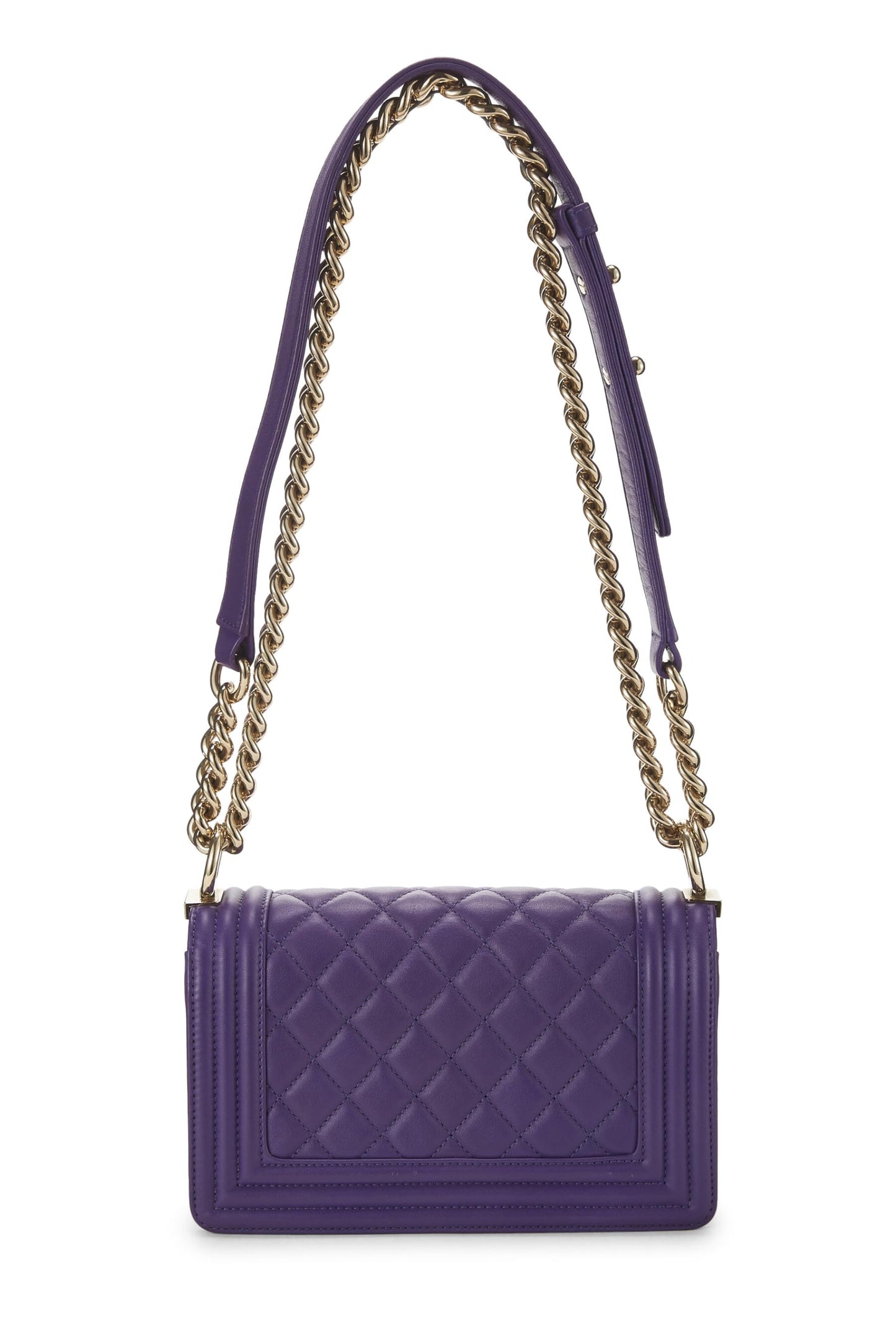 Chanel, Purple Chevron Lambskin Boy Bag Small, Purple
