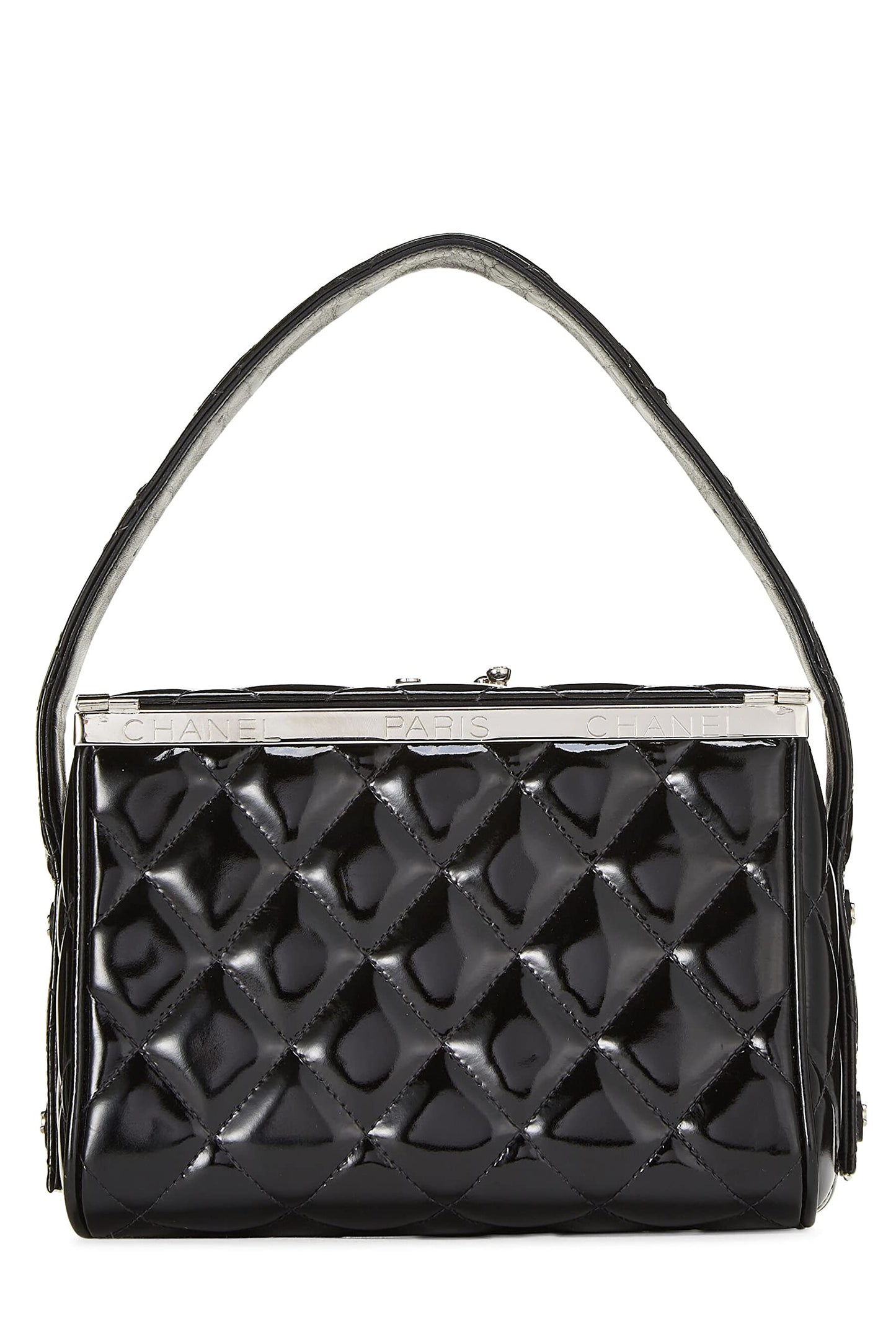Chanel, Black Patent Leather Box Bag, Black