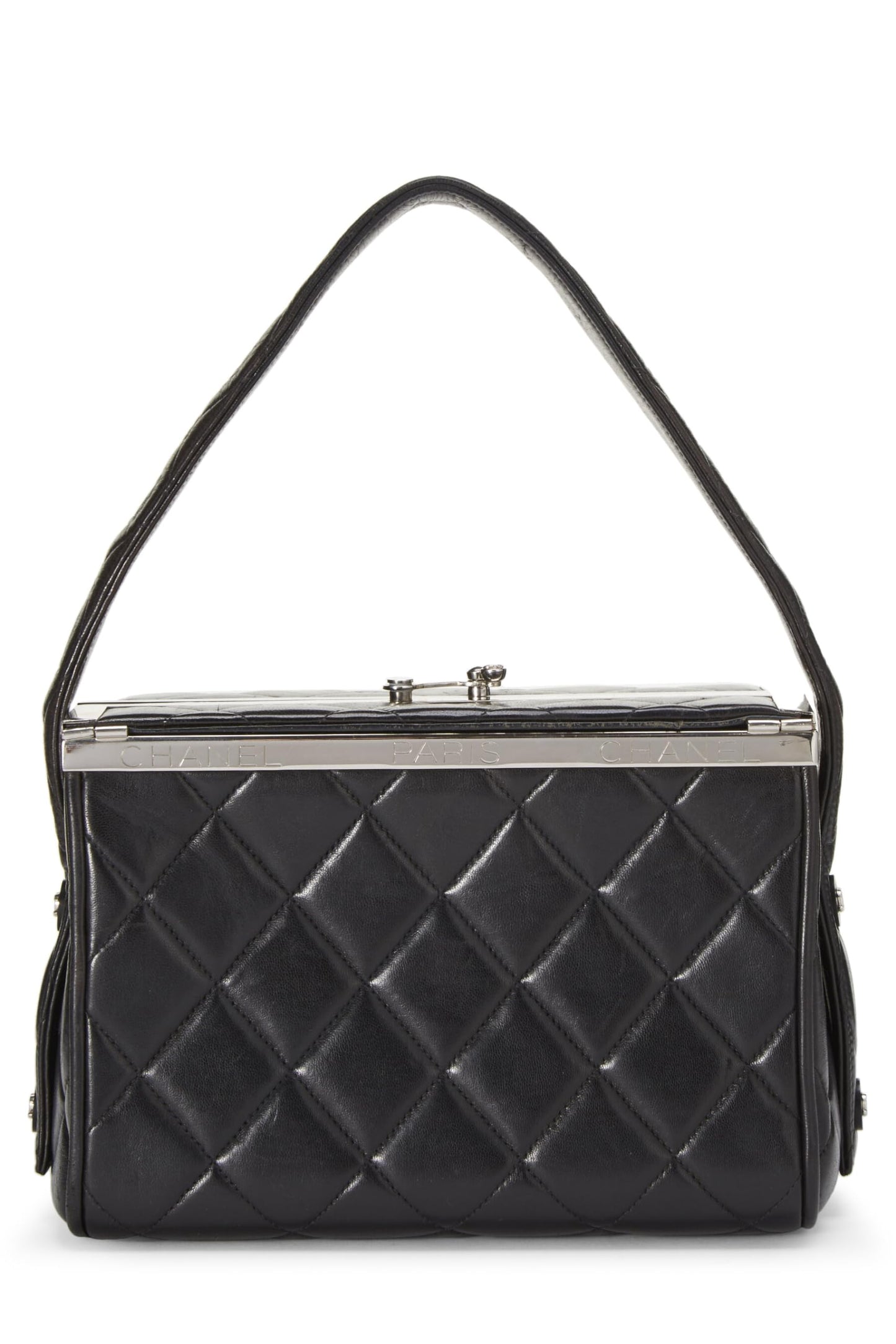 Chanel, Black Quilted Lambskin Box Vanity Small, Black