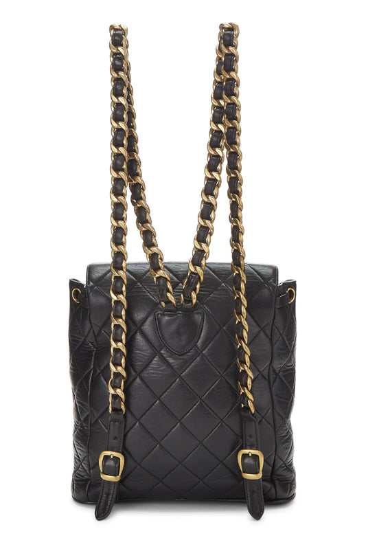 Chanel, Black Quilted Lambskin 'CC' Classic Backpack Medium, Black