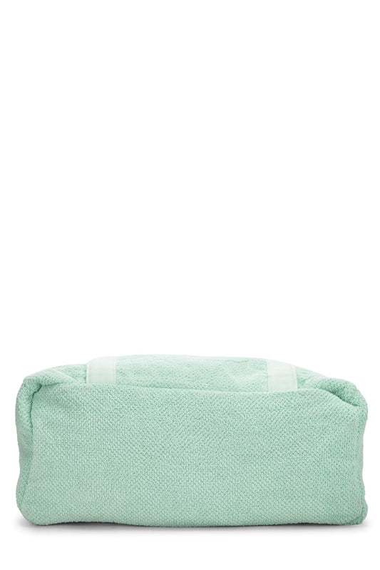 Chanel, Green Terry Cloth 'CC' Beach Tote Large, Green