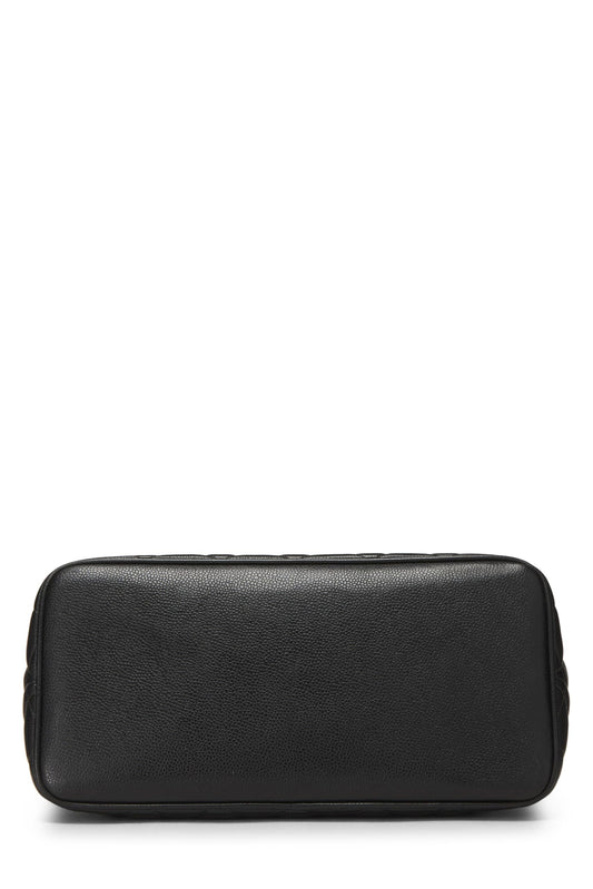 Chanel, Black Quilted Caviar Medallion Tote, Black