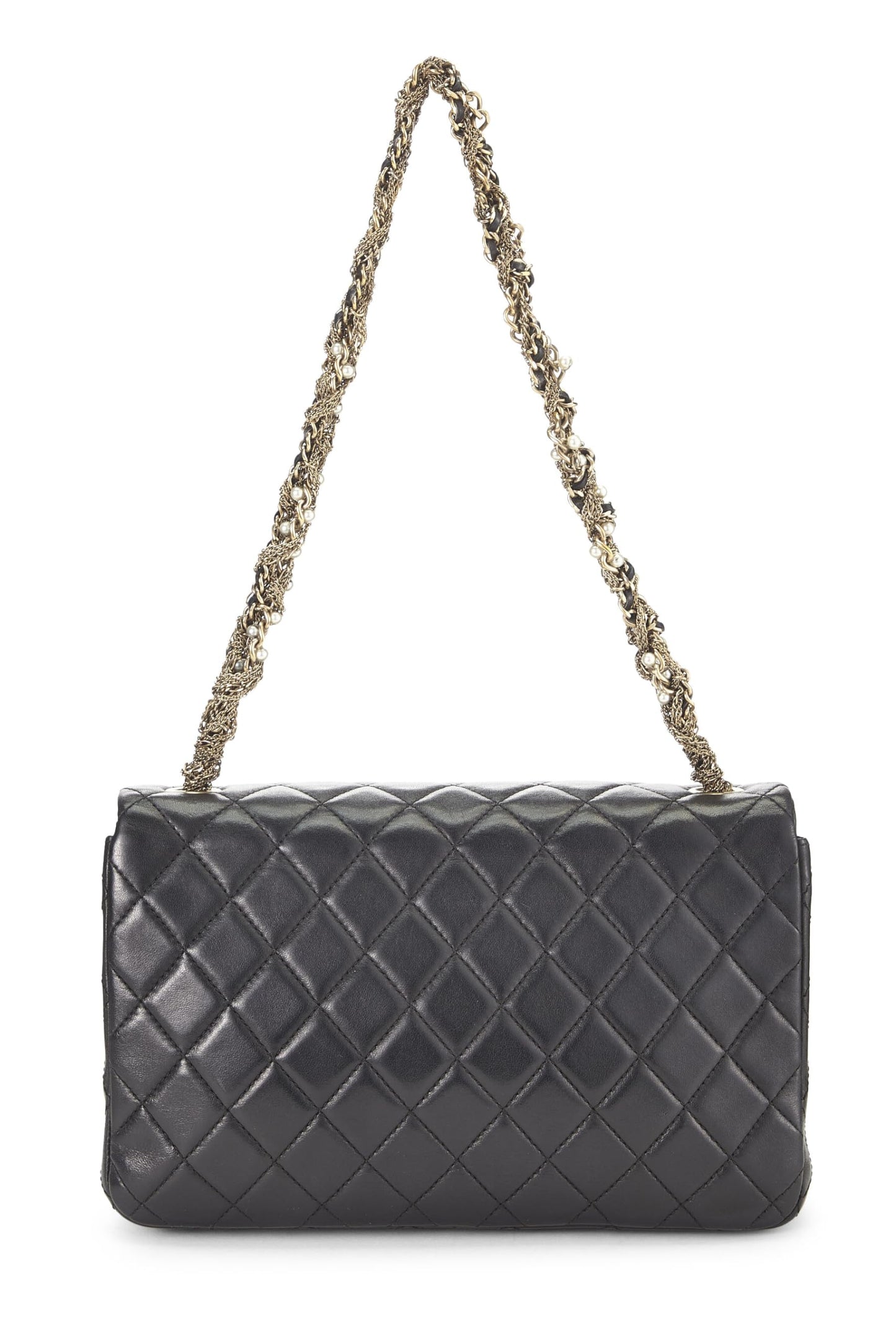 Chanel, Black Quilted Lambskin Westminster Pearl Flap, Black