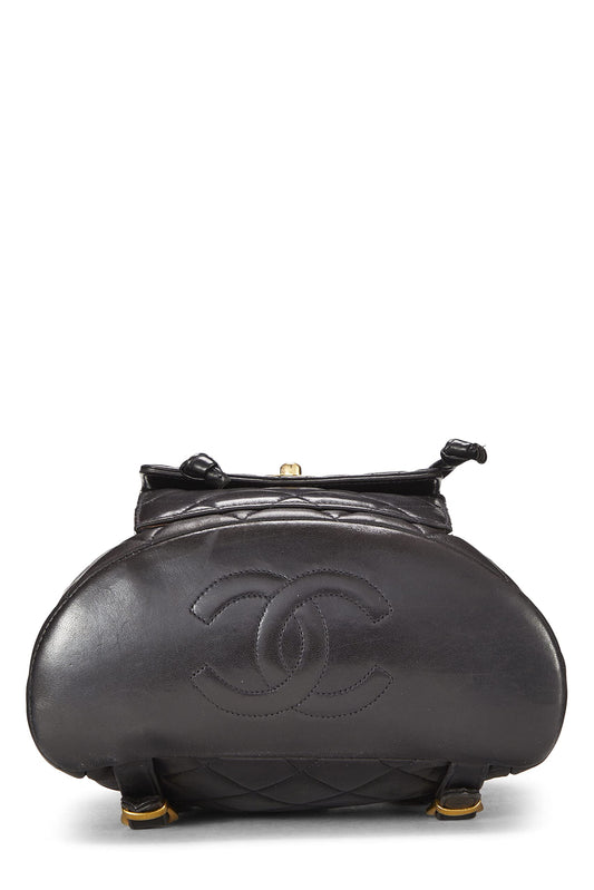 Chanel, Black Quilted Lambskin Classic Backpack Medium, Black