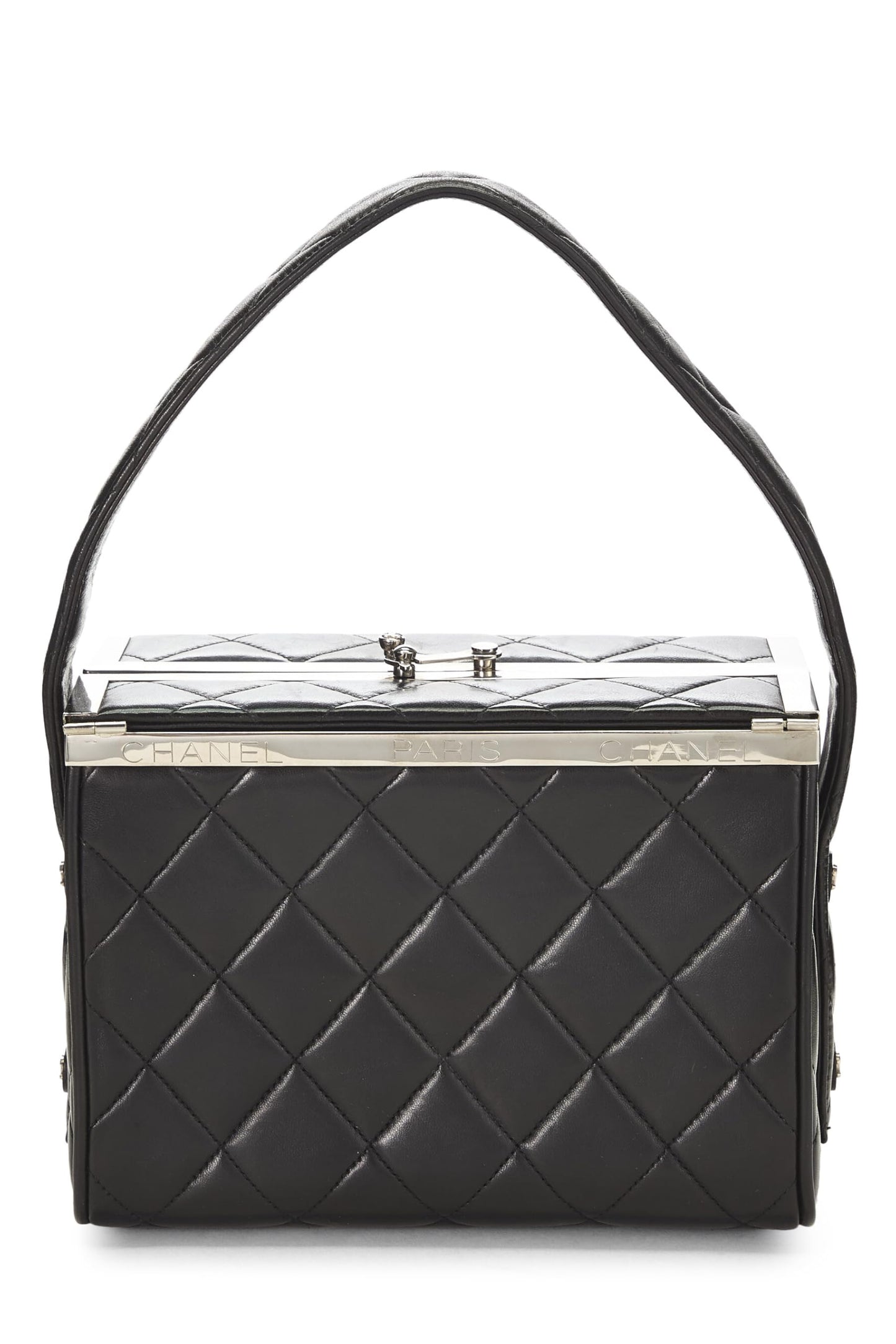 Chanel, Black Quilted Lambskin Box Vanity Small, Black