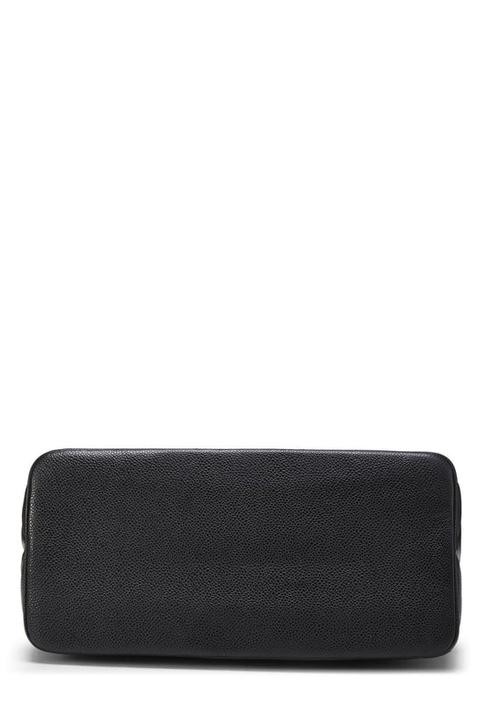 Chanel, Black Quilted Caviar Medallion Tote, Black