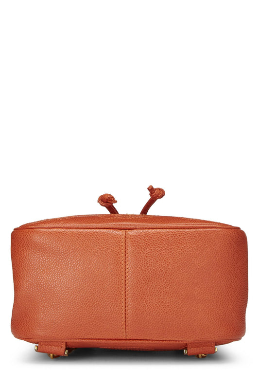 Chanel, Orange Caviar 3 'CC' Backpack Small, Orange