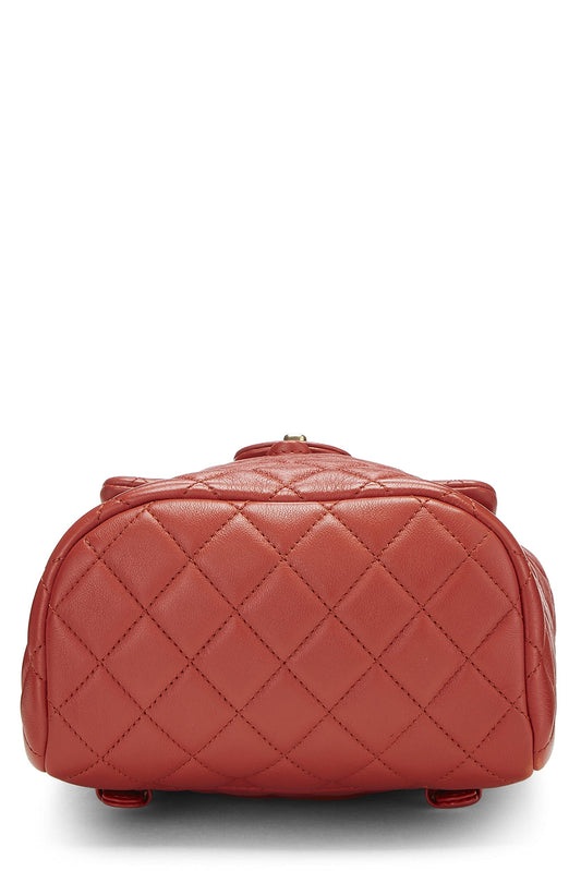 Chanel, Orange Quilted Lambskin Urban Spirit Backpack Mini, Orange