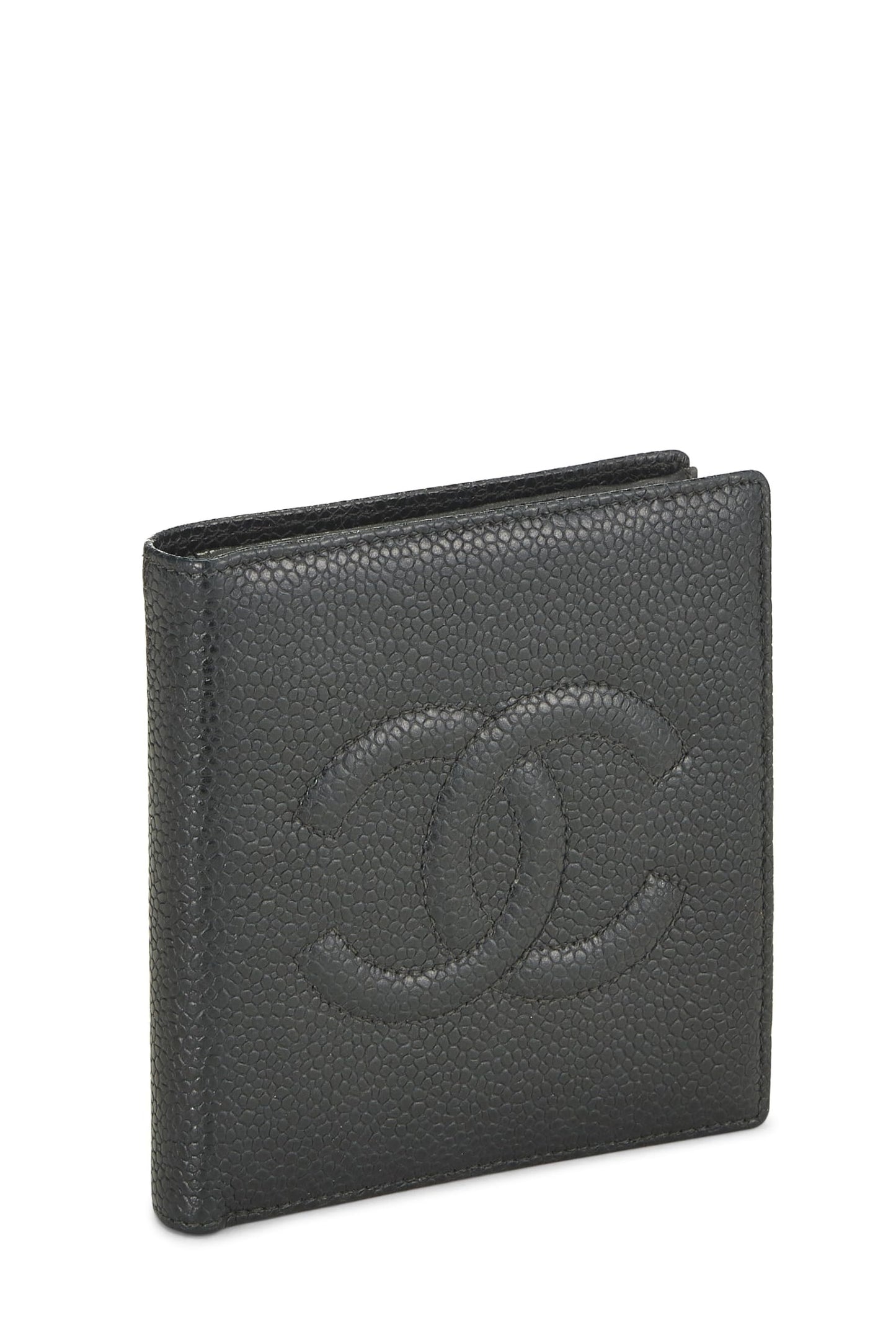 Chanel, Green Caviar Timeless 'CC' Compact Wallet, Green