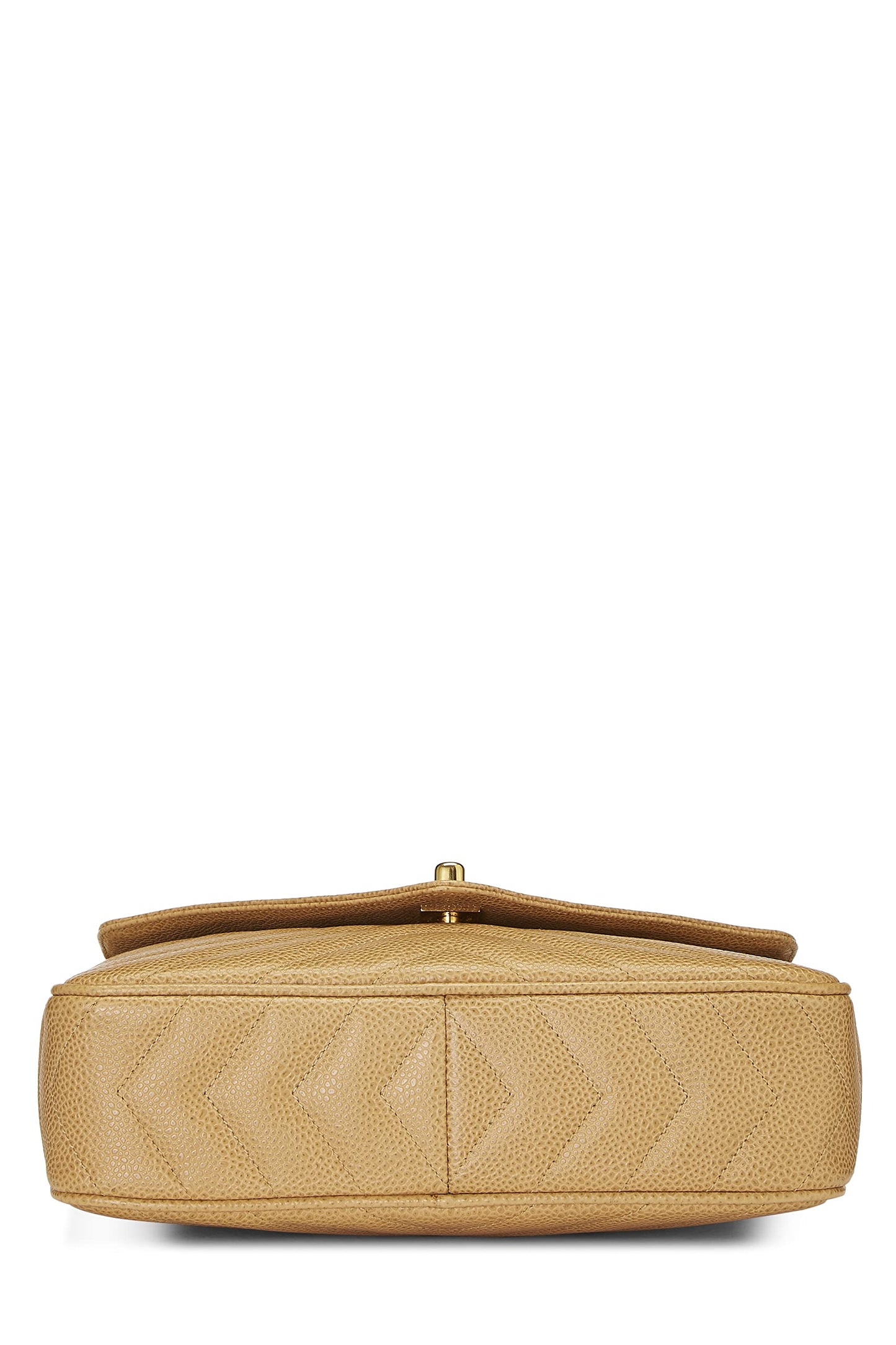 Chanel, Beige Chevron Caviar Pocket Camera Bag Medium, Beige