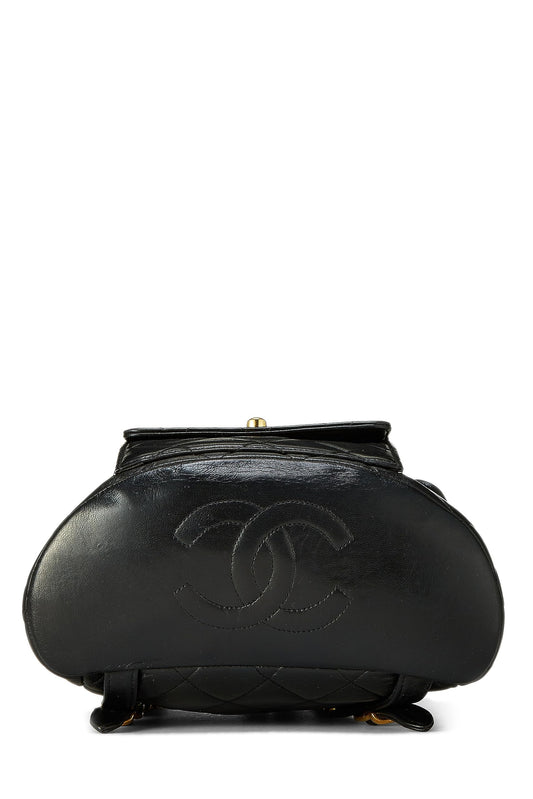 Chanel, Black Quilted Lambskin 'CC' Classic Backpack Medium, Black