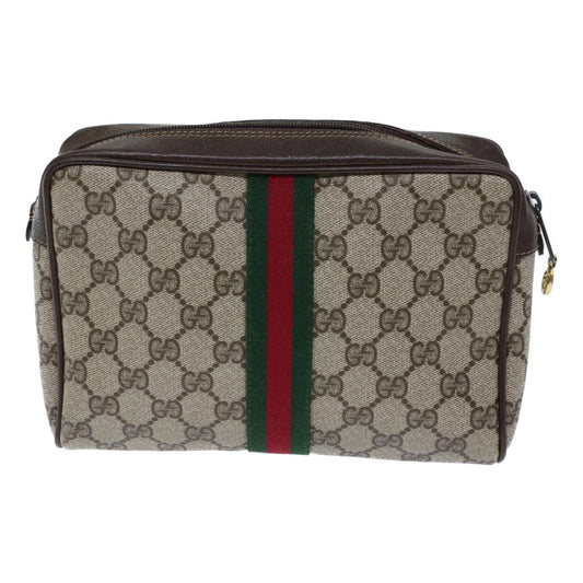 Luxury Gucci Trending 2025 GG Canvas Web Sherry Line Clutch Bag PVC Beige Green Red 72151