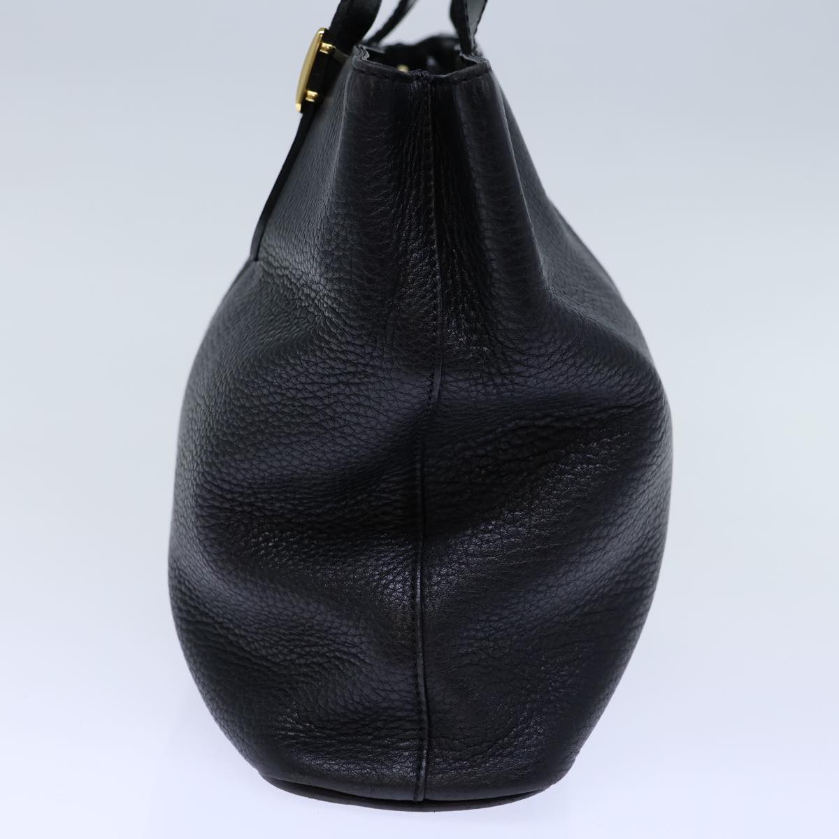 Luxury BurberrySs Hand Bag Leather Black Auth 72760