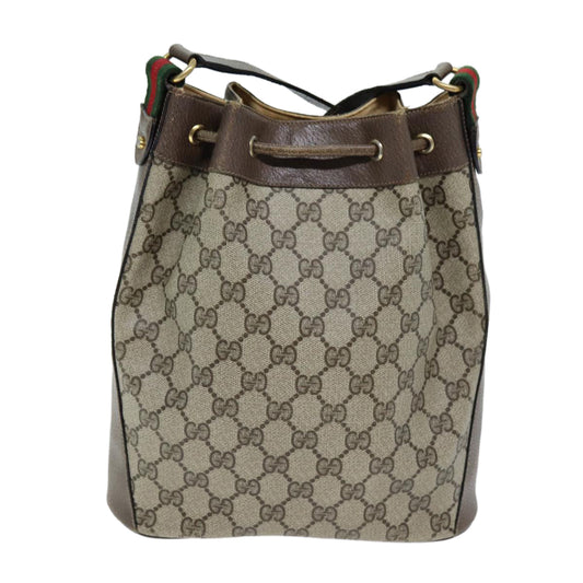 Luxury Gucci Trending 2025 GG Supreme Web Sherry Line Shoulder Bag PVC Beige 14 02 034 73361
