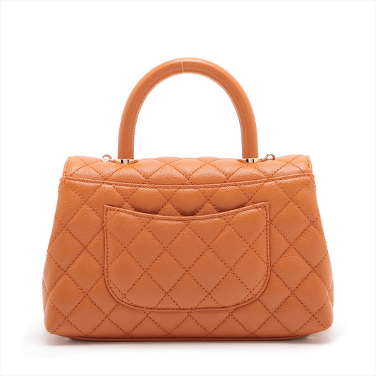 Chanel Coco Handle 24 XS Caviar S 2WAY Handbag Orange G A92990