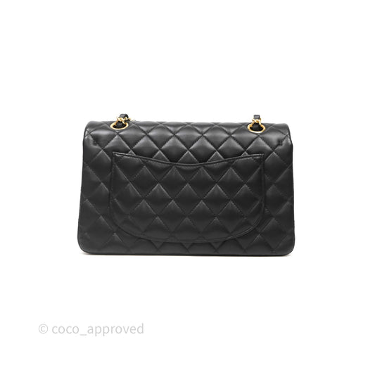 Chanel Small Classic Flap Quilted Black Lambskin Gold Hardware