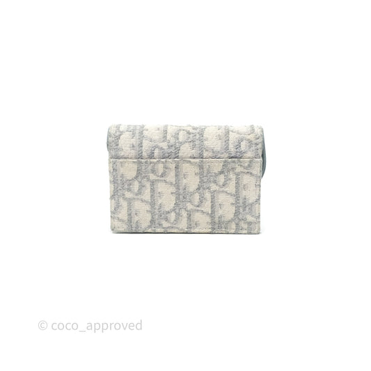 Christian Dior Saddle Bloom Card Holder Gray Dior Oblique Jacquard