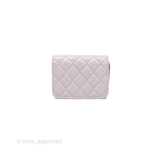Chanel Pearl Crush Mini Clutch Belt Bag Lilac Lambskin Aged Gold Hardware