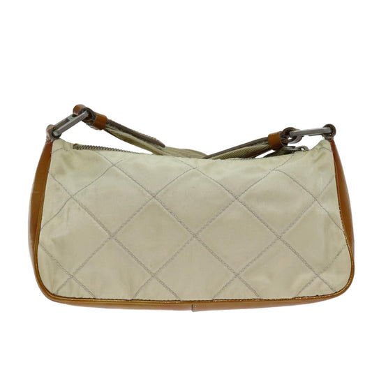 Luxury PradaShoulder Bag Nylon Enamel Beige Brown 75216