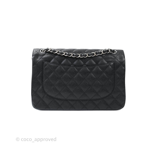 Chanel Jumbo Double Flap Black Caviar Silver Hardware