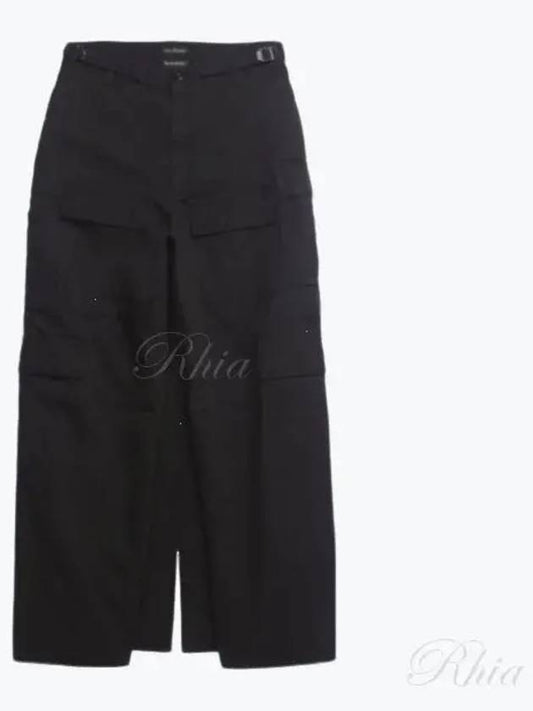 Luxury Balenciaga Apron Cargo Pants A Line Skirt Black Black